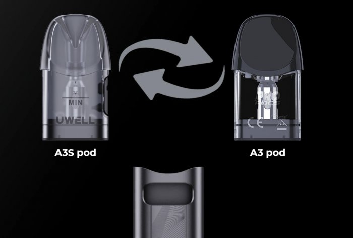 Uwell Caliburn A3S elektronická cigareta 520mAh Midnight Black